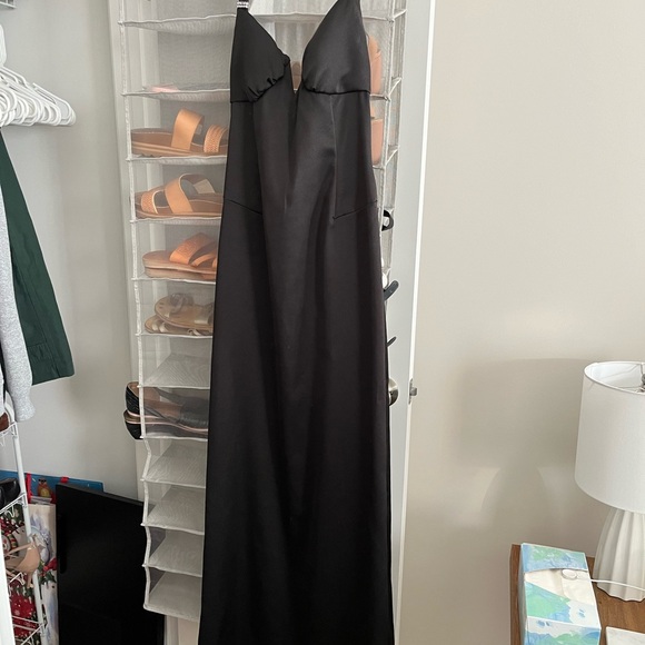 Black Formal Gown with Jewelry Detail - Picture 2 of 4